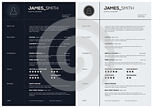 Flat Resume with Infographics and Timeline.