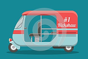 Flat rickshaw illustration