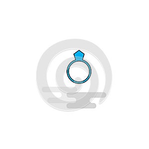Flat Ring Icon. Vector