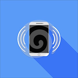 Flat Ringing or Vibrate Smart Phone Icon photo