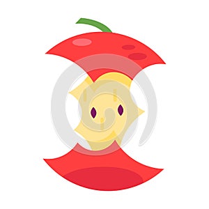 Flat Ripe Apple Core Icon