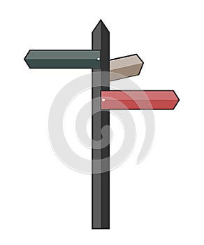 Flat Road Signpost Vector Traveling Icon. Infographic Design Element