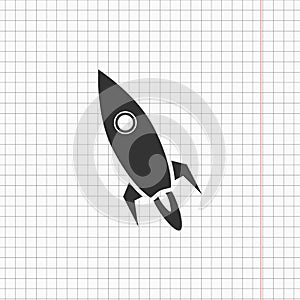 Flat rocketship icon
