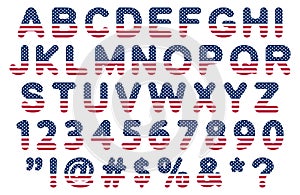 flat rounded usa flag font