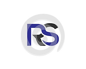 Flat RS Letter Logo Design