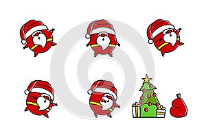 Flat Santa logo in line art style
