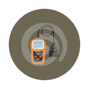 Flat scanner icon for auto diagnostics photo