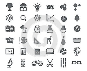 Flat School Icons Vector Collection