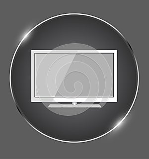 Flat screen tv vector icon photo