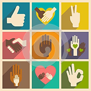 Flat with shadow concept and mobile application