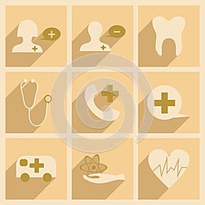 Flat with shadow concept and mobile application