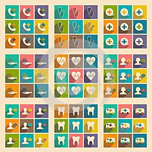 Flat with shadow concept and mobile application