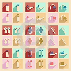 Flat with shadow concept and mobile application