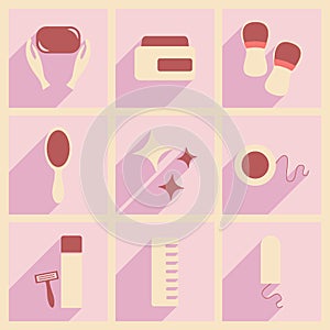 Flat with shadow concept and mobile application