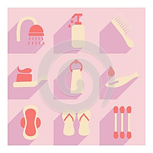 Flat with shadow concept and mobile application