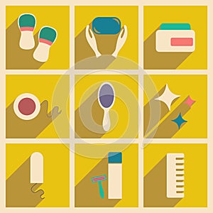 Flat with shadow concept and mobile application