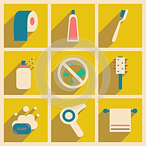 Flat with shadow concept and mobile application