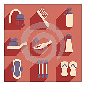 Flat with shadow concept and mobile application