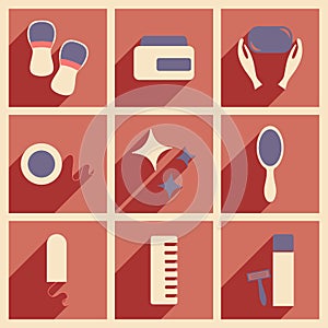 Flat with shadow concept and mobile application