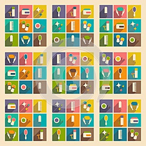 Flat with shadow concept and mobile application hygiene