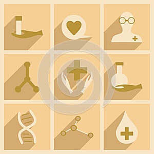 Flat with shadow concept and mobile application