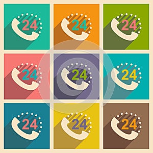 Flat with shadow icon and mobile applacation