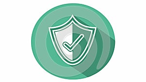 Flat Shield Icon Vector, Security Symbol with Checkmark and Shadow, vector design Generative AI