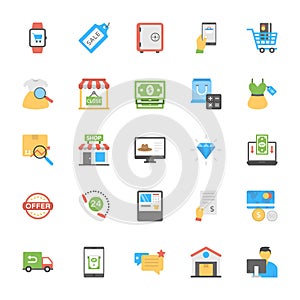 Flat Shopping and Commerce Icons photo