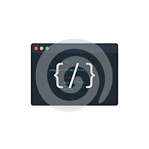 Flat Silhouette of a Code Editor Window