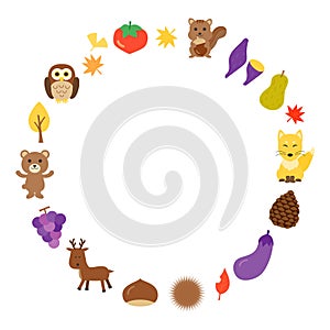 Flat and simple autumn frame