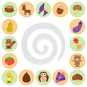 Flat and simple autumn frame