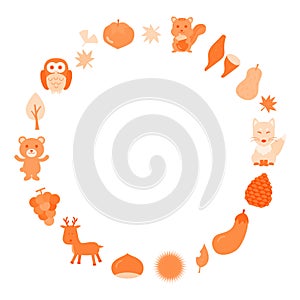 Flat and simple autumn frame