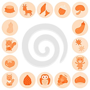 Flat and simple autumn frame