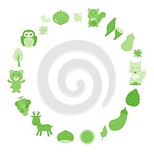 Flat and simple autumn frame