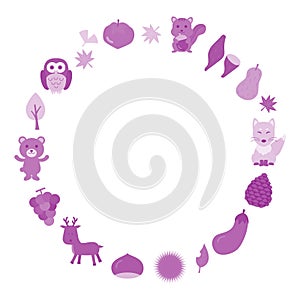 Flat and simple autumn frame