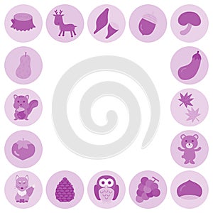 Flat and simple autumn frame