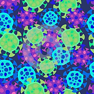 Flat simple cartoon bacterium seamless science pattern