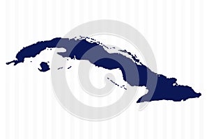 Flat Simple Cuba Vector Map