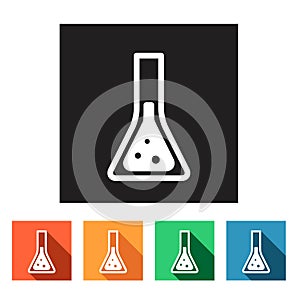 Flat simple icons (beaker, science, physics, chemistry),