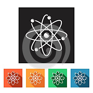 Flat simple icons (molecule, atom, physics, chemistry),