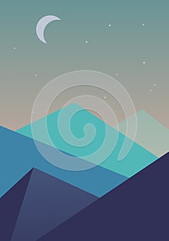 Flat simple landscape background.