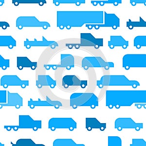 Flat with simple little cars vector seamless