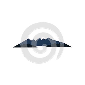 Flat Simple minimalist mountain landscape