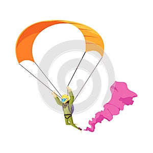 Flat Skydiver Illustration