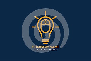 Flat smart computer book logo template vector design illustration