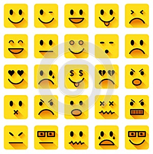 Flat smiley icons