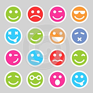 Flat smiley icons