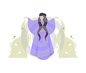 Flat Sorceress Illustration