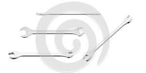 Flat spanner mockup isolated on white background