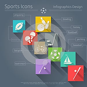 Flat Sports Icons Set